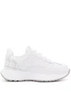 Michael Michael Kors Monogram-panel Leather Sneakers In Weiss