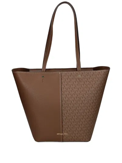 Michael Michael Kors Monogram Panel Tote Bag In Brown