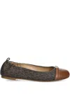 Michael Michael Kors Monogram-pattern Ballet Flats In Brown