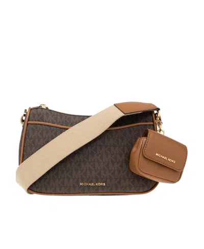 Michael Michael Kors Monogram-pattern Crossbody Bag In Brown