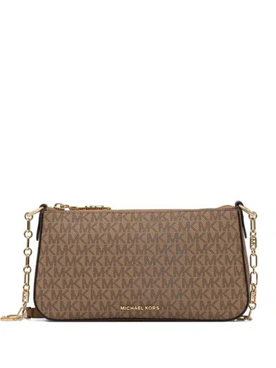 Michael Michael Kors Monogram-pattern Shoulder Bag In Brown