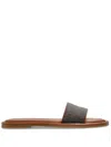 Michael Michael Kors Monogram-pattern Slides In Brown