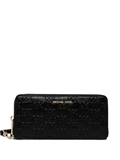 Michael Michael Kors Monogram-pattern Wallet In Black