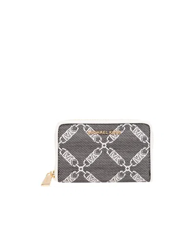 Michael Michael Kors Monogram Pattern Zipped Wallet In Pink