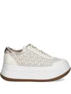 Michael Michael Kors Monogram Platform Sneakers In White
