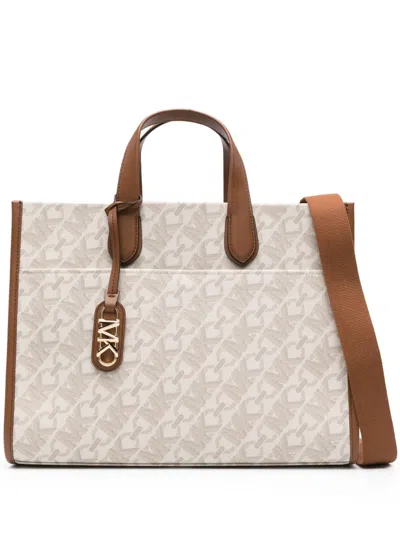 Michael Michael Kors Monogram-print Canvas Tote Bag In Neutrals
