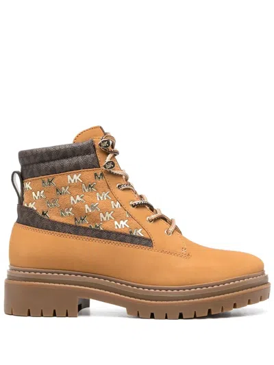 Michael Michael Kors Monogram-print Hiker Boots In 中性色