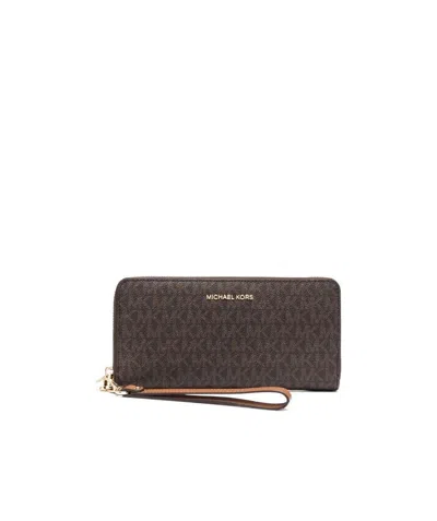 Michael Michael Kors Monogram-print Leather Wallet In Black