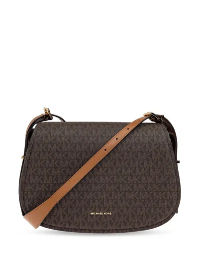 Michael Michael Kors Monogram Shoulder Bag In Brown