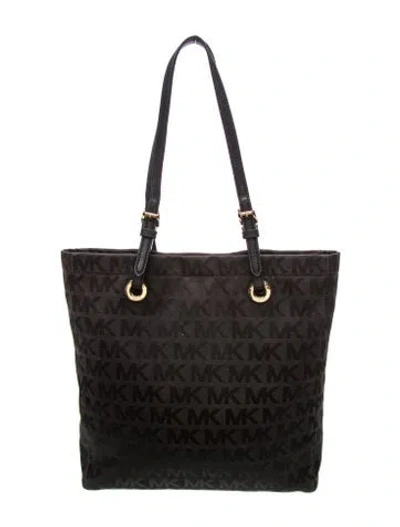 Pre-owned Michael Michael Kors Monogram Tote In Black