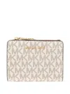 Michael Michael Kors Monogram Zip-around Wallet In Neutral