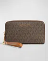 Michael Michael Kors Continental Wallet In Monogram Canvas In Brown