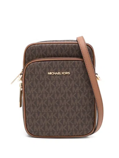 Michael Michael Kors Monogram-pattern Crossbody Bag In Brown