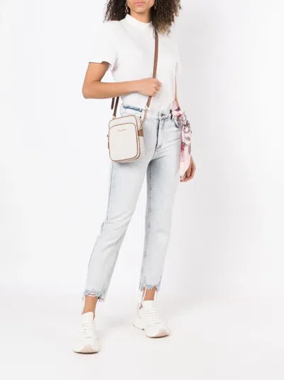 Michael Michael Kors Monogram-pattern Crossbody Bag In White