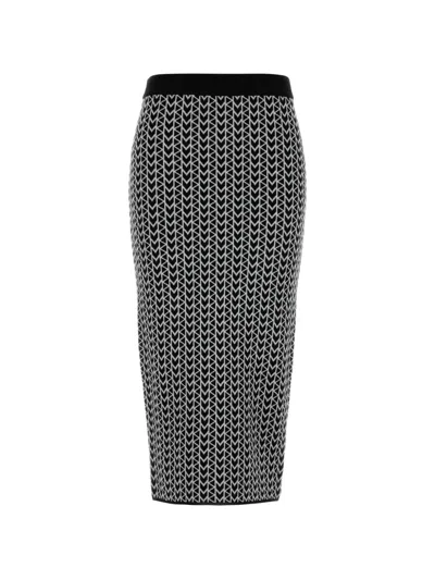 Michael Michael Kors Michael By Michael Kors Embroidered Stretch Viscose Blend Skirt In Black