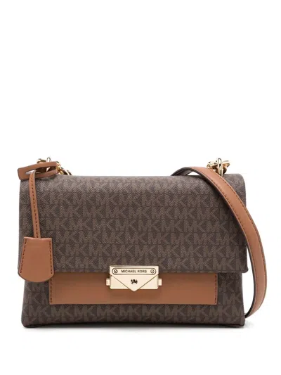 Michael Michael Kors Monogram-pattern Shoulder Bag In Blue