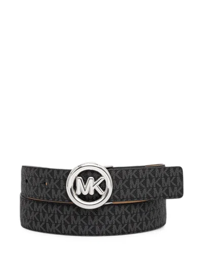 Michael Michael Kors Monogram-print Logo-buckle Belt In Yellow
