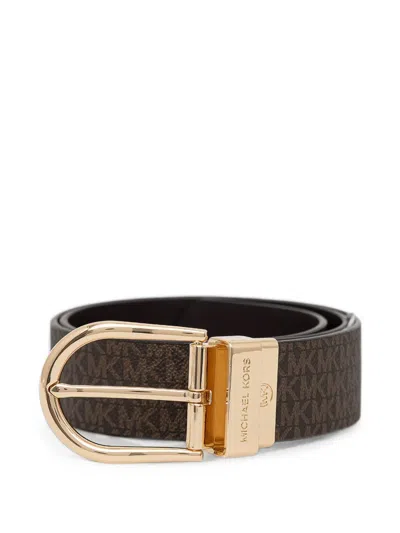 Michael Michael Kors Monogram-print Reversible Belt In Multi