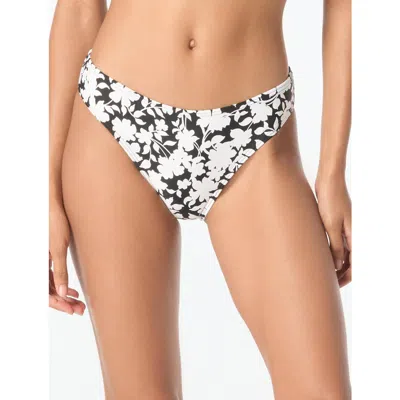 Michael Michael Kors Monotone Floral Classic Bikini Bottom In White
