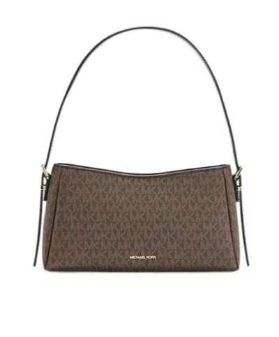 Michael Michael Kors Moore Medium Iconic Logo Shoulder Bag In Brown
