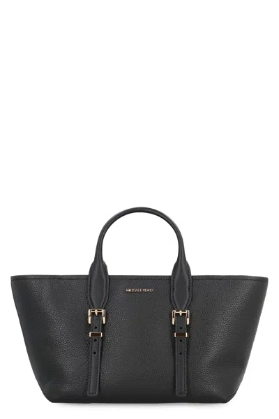Michael Michael Kors Moore Pebbled Leather Handbag In Black