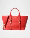 Michael Michael Kors Moore Small Buckle Leather Satchel Bag In Burnt Sien