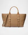 Michael Michael Kors Moore Small Buckle Leather Satchel Bag In Husk