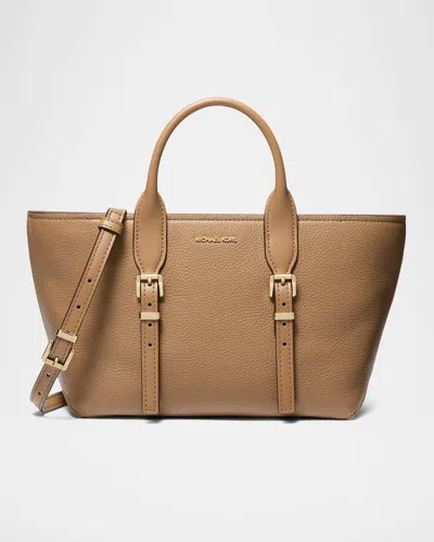 Michael Michael Kors Moore Small Buckle Leather Satchel Bag In Husk
