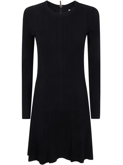 MICHAEL MICHAEL KORS RIB FLARE SKIRT MINI DRESS,MR582QJ33D 001 BLACK