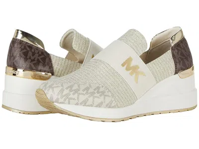 Michael Michael Kors Neo Flex (little Kid/big Kid) Girl's Shoes Vanilla/gold : 5 Big Kid M, Textile