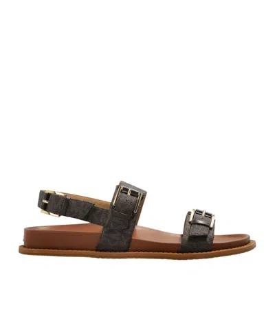 Michael Michael Kors Nia Flat Sandals In Brown
