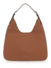 Michael Michael Kors Nolita Large Brown Shoulder Bag With Logo Lettering On The Front In Leather Woman In Brown