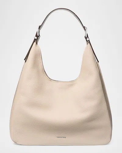 Michael Michael Kors Nolita Large Leather Hobo Bag In Light Sand