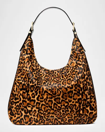 Michael Michael Kors Nolita Large Leopard-print Calf Hair Hobo Bag