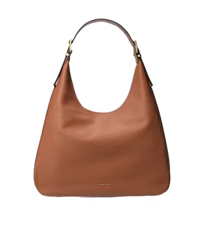 Michael Michael Kors Nolita Large Pebbled Leather Hobo Shoulder Bag In Brown