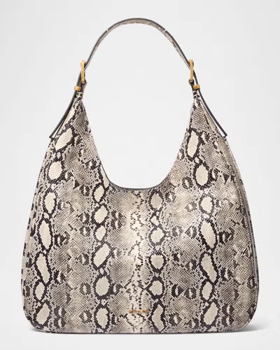 Michael Michael Kors Nolita Large Snake-print Leather Hobo Bag