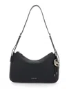 Michael Michael Kors Nolita Medium Black Shoulder Bag With Logo Charm And Adjustable Shoulder Strap In Leather Woman In Black