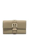 Michael Michael Kors Nolita Medium Flap Trifold Wallet In Safari Green