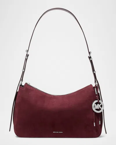 Michael Michael Kors Nolita Medium Leather Shoulder Bag In Burgundy