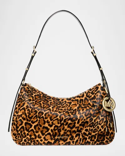 Michael Michael Kors Nolita Medium Leopard-print Calf Hair Shoulder Bag
