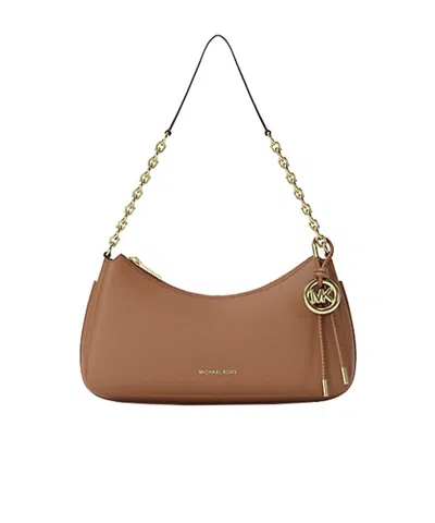 Michael Michael Kors Nolita Medium Pebbled Leather Chain Pochette In Brown