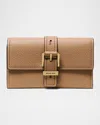 Michael Michael Kors Michael Kors Flap Buckle Detailed Trifold Wallet In Husk