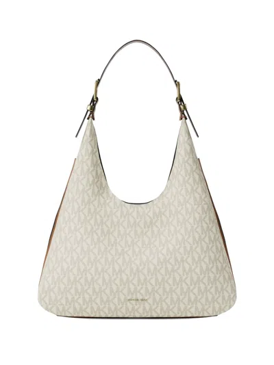 Michael Michael Kors Nolita Monogram Shoulder Bag In White
