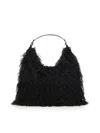 Michael Michael Kors Nolita Large Faux Shearling Hobo Bag In Black