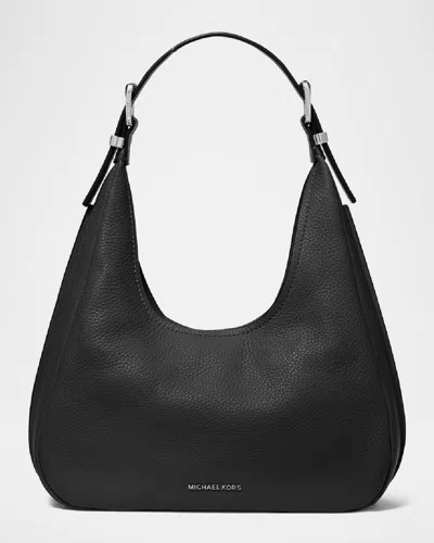 Michael Michael Kors Nolita Small Leather Hobo Bag In Black