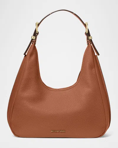 Michael Michael Kors Nolita Small Leather Hobo Shoulder Bag In Luggage