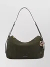 Michael Michael Kors Nolita Suede Shoulder Bag With Gold Hardware In Green