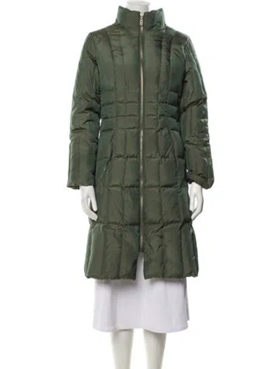 Pre-owned Michael Michael Kors Nylon Down Coat In Green