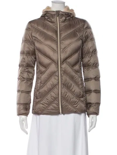 Pre-owned Michael Michael Kors Nylon Down Coat In Green
