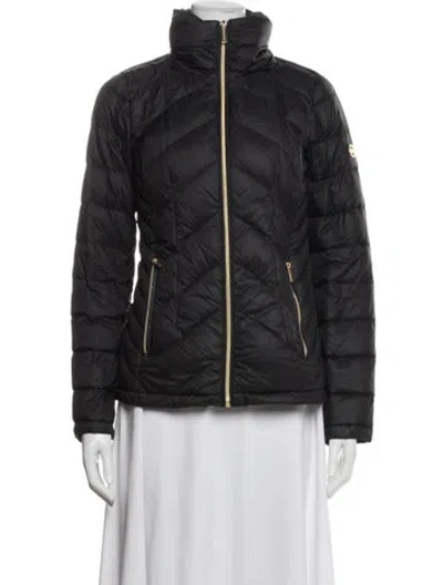 Pre-owned Michael Michael Kors Nylon Down Jacket In Black